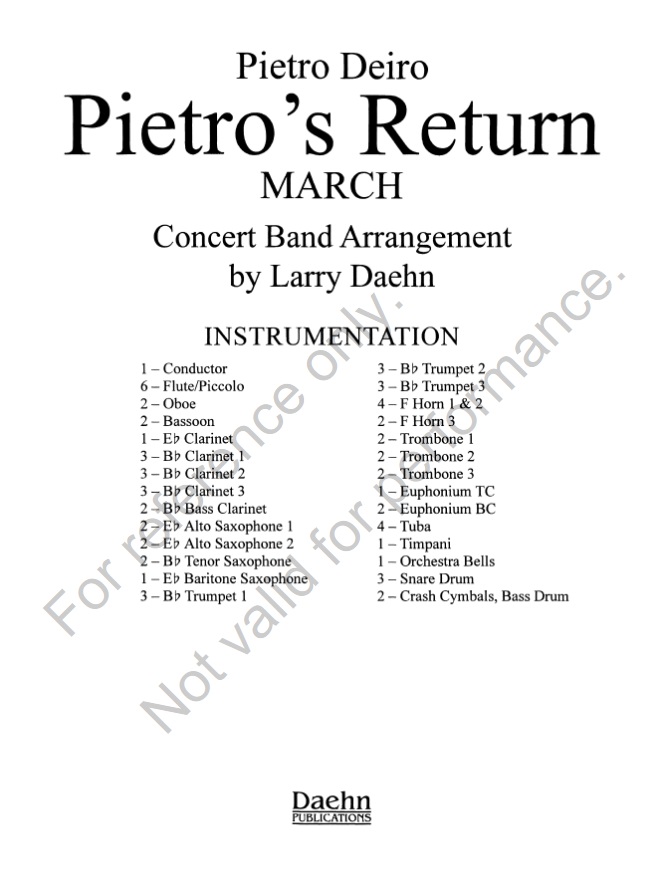 Pietro's Return March - click here