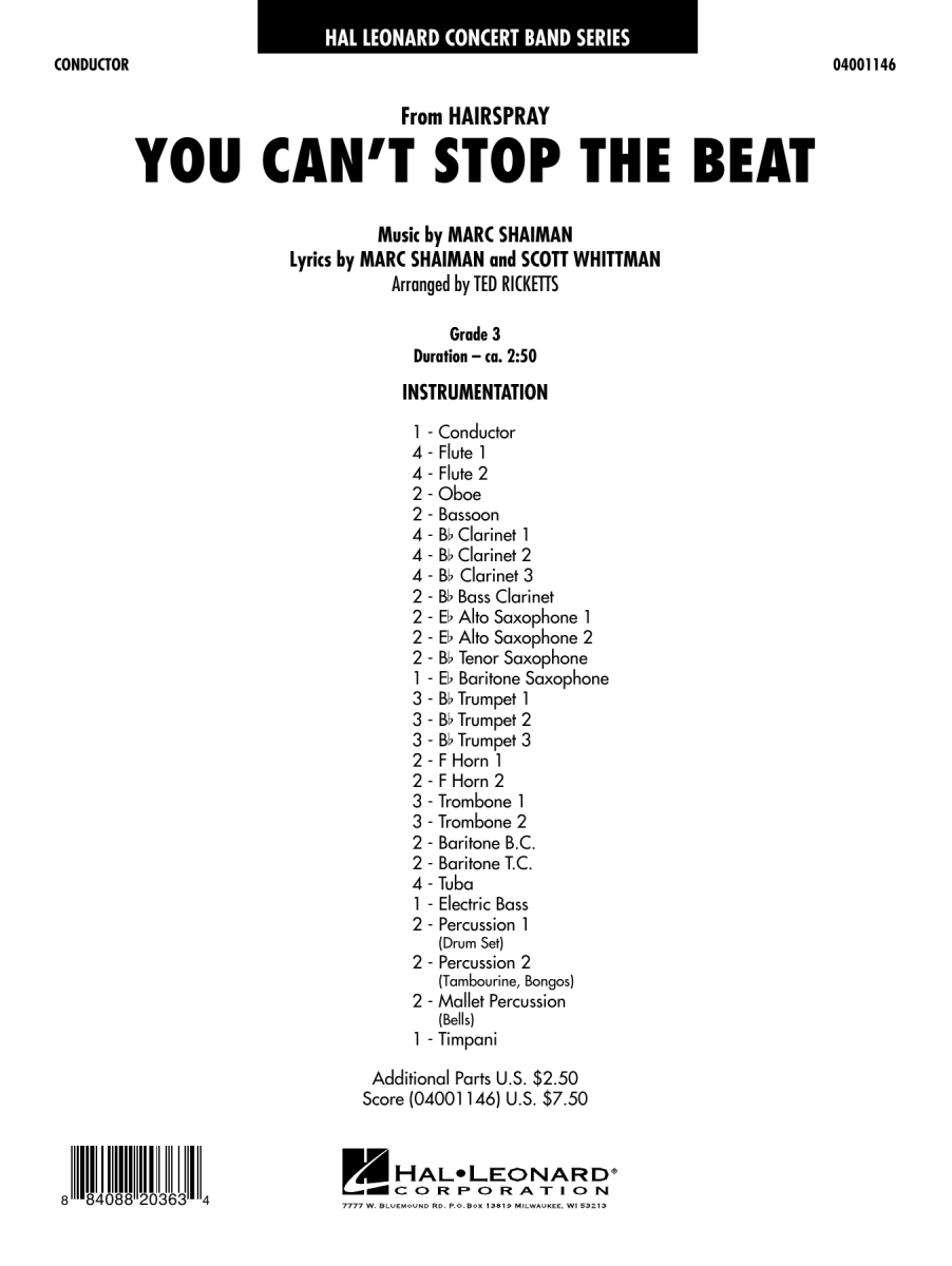 You Can't Stop the Beat (from 'Hairspray') - click here