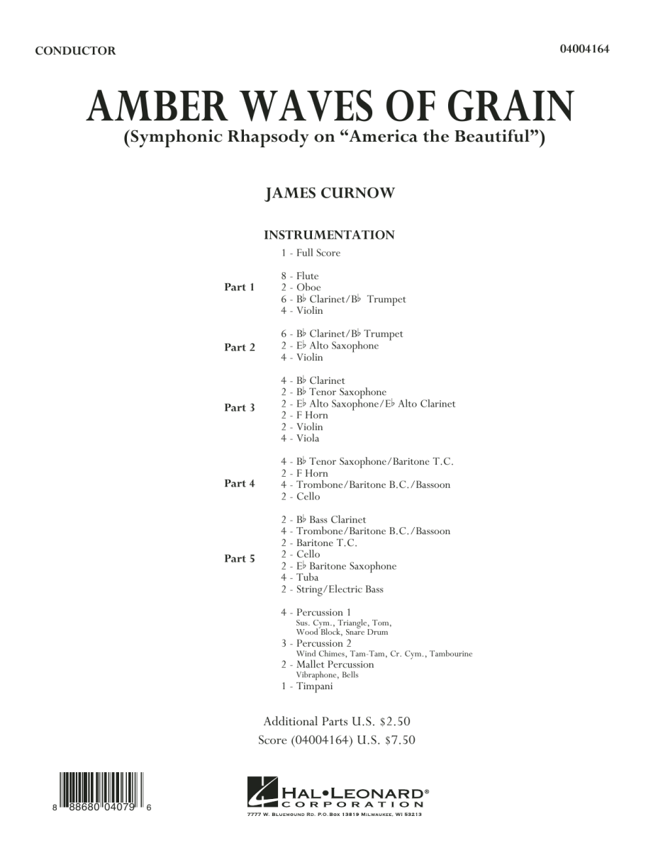 Amber Waves of Grain (Symphonic Rhapsody on "America the Beautiful") - click here