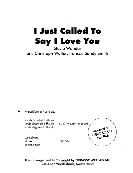 I Just Called to Say I Love You - click here