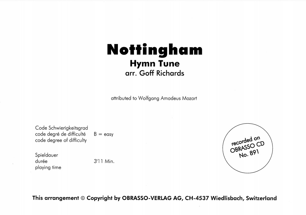 Nottingham (Hymn Tune) - click here