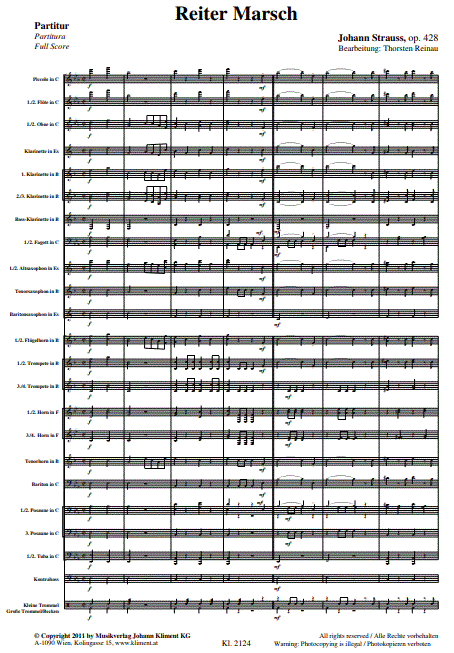 Reiter Marsch - Sample sheet music