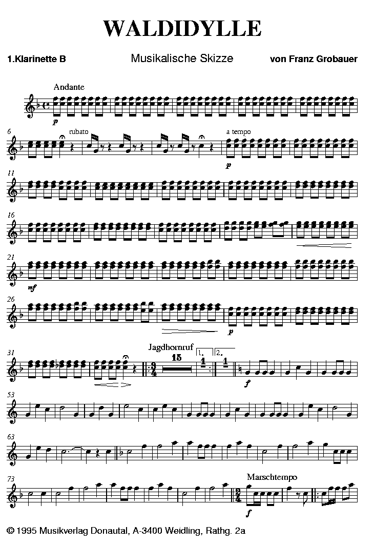 Waldidylle - Sample sheet music