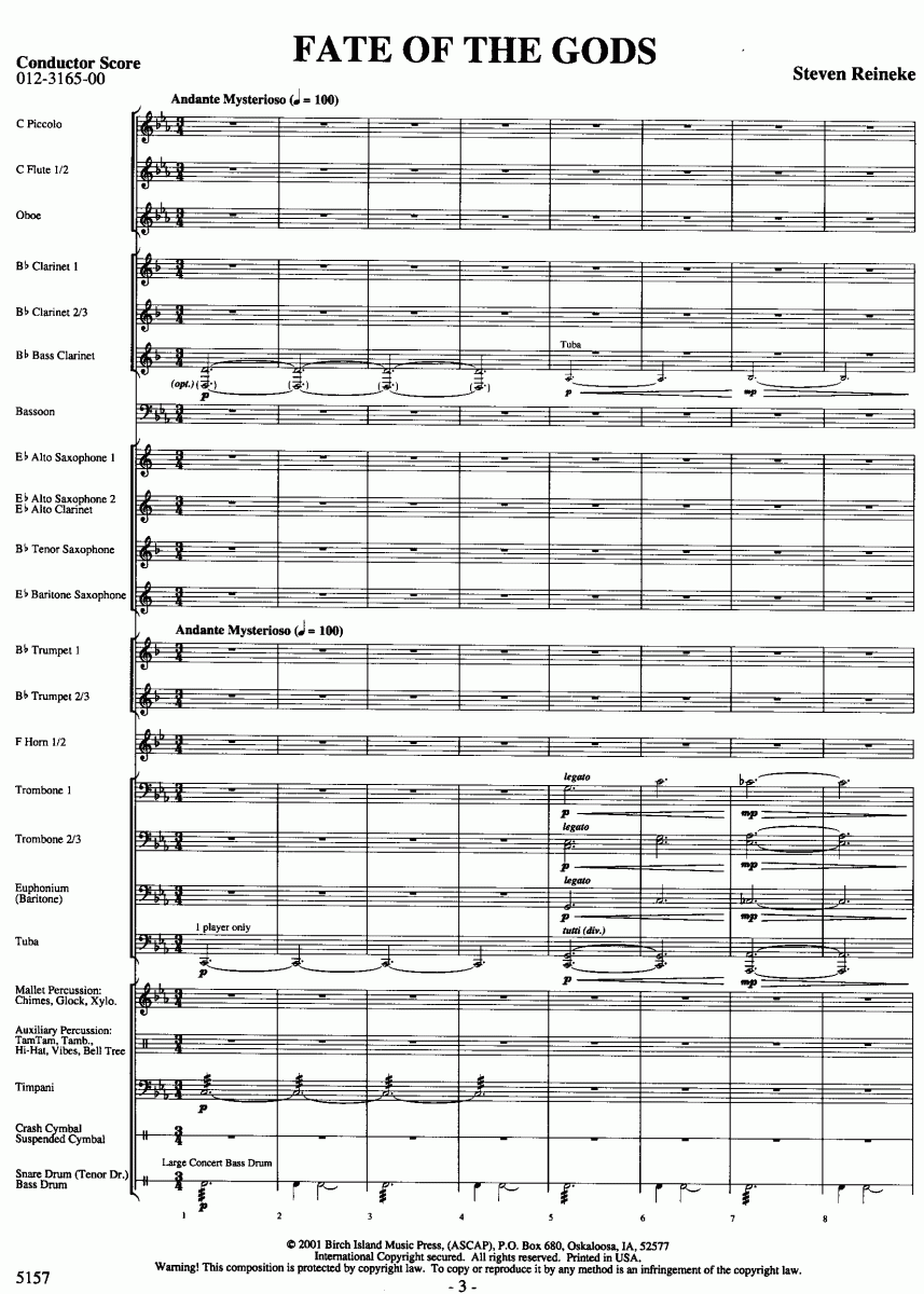 吹奏楽輸入合奏譜】Fate of the Gods(S. Reineke)-