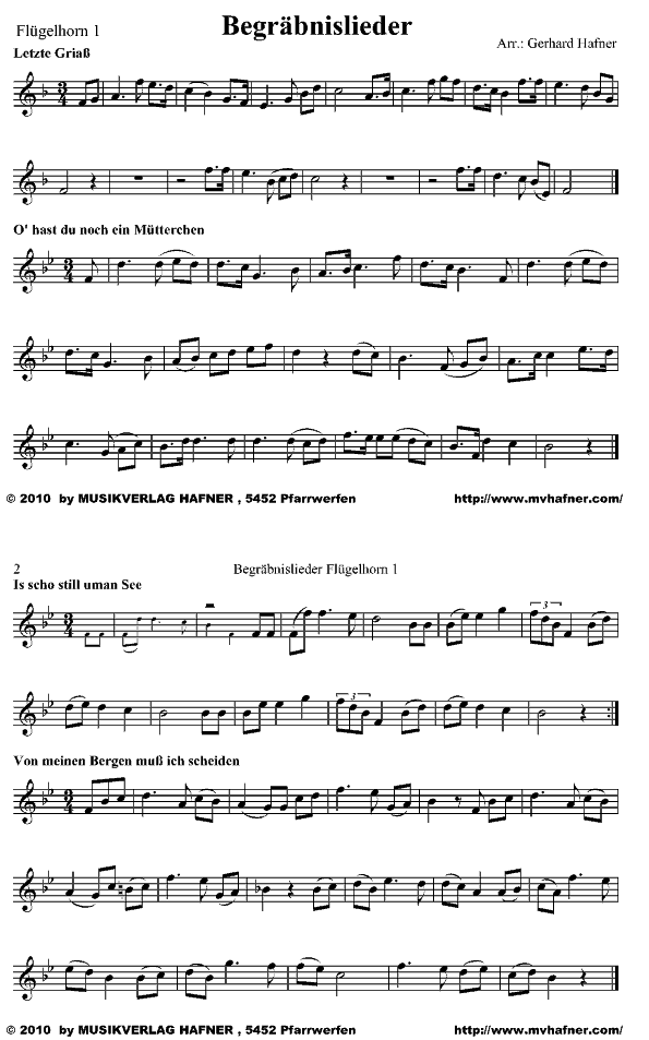 14 Begräbnislieder - Sample sheet music
