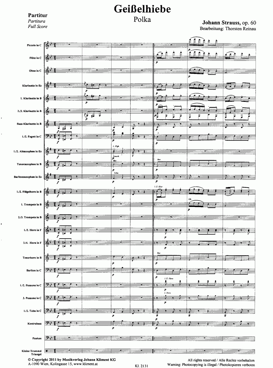 Geisselhiebe - Sample sheet music