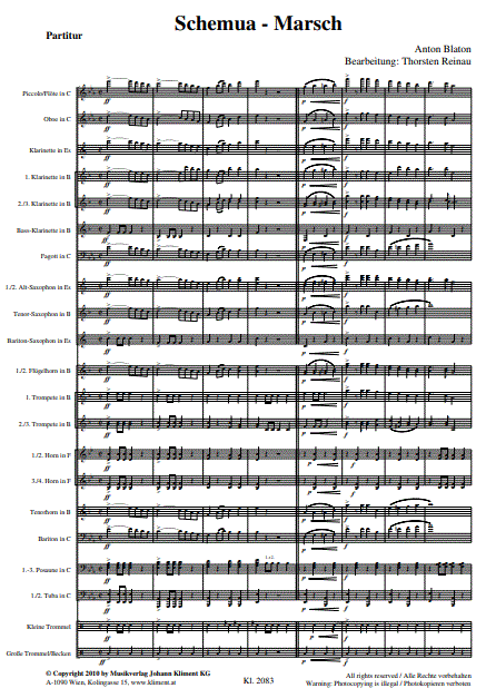 Schemua-Marsch - Sample sheet music