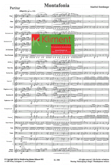 Montafonia - Sample sheet music