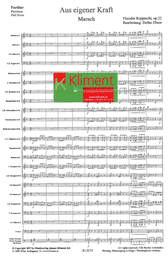 Aus eigener Kraft - Sample sheet music