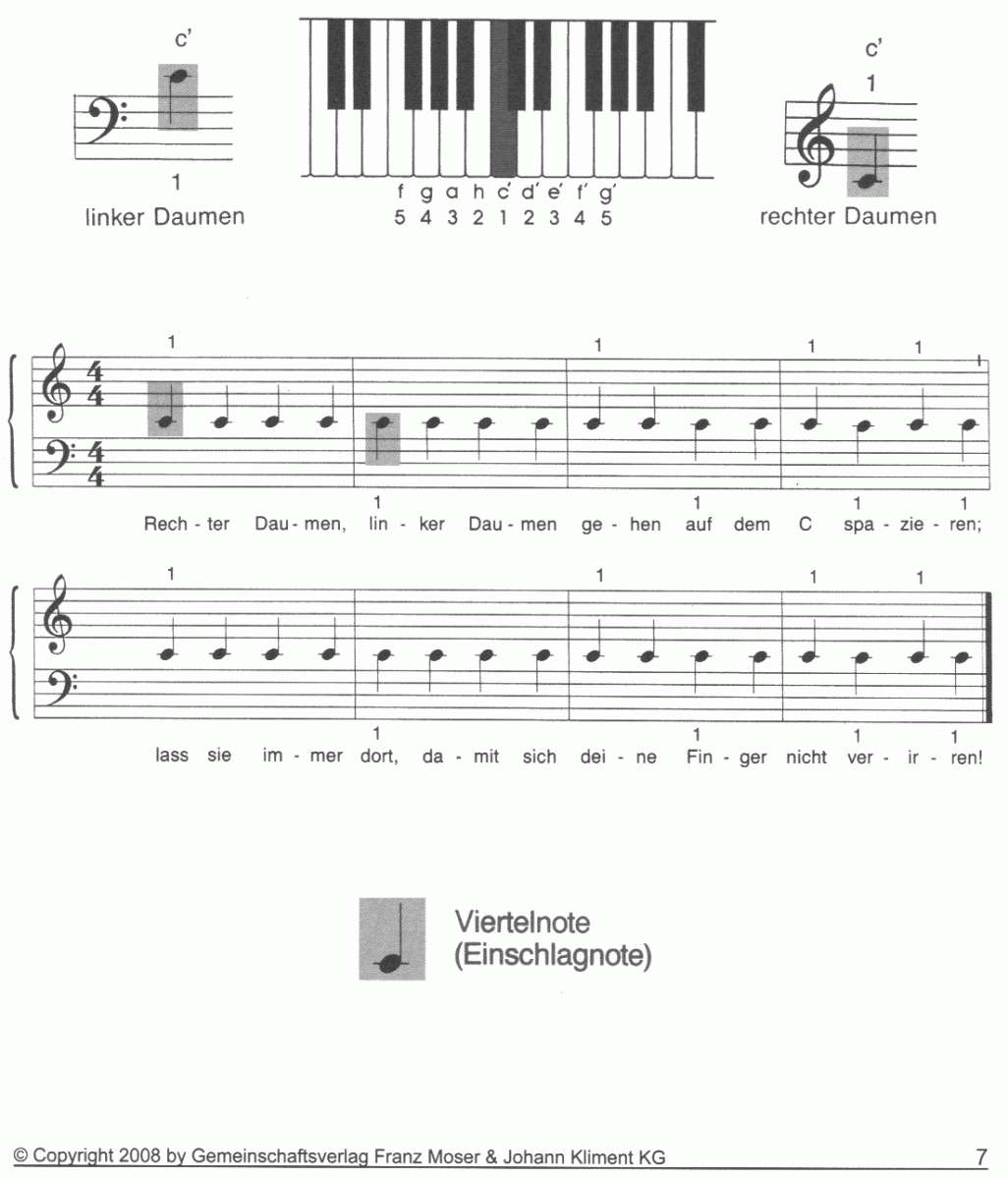 Klavierschule #1 - Sample sheet music
