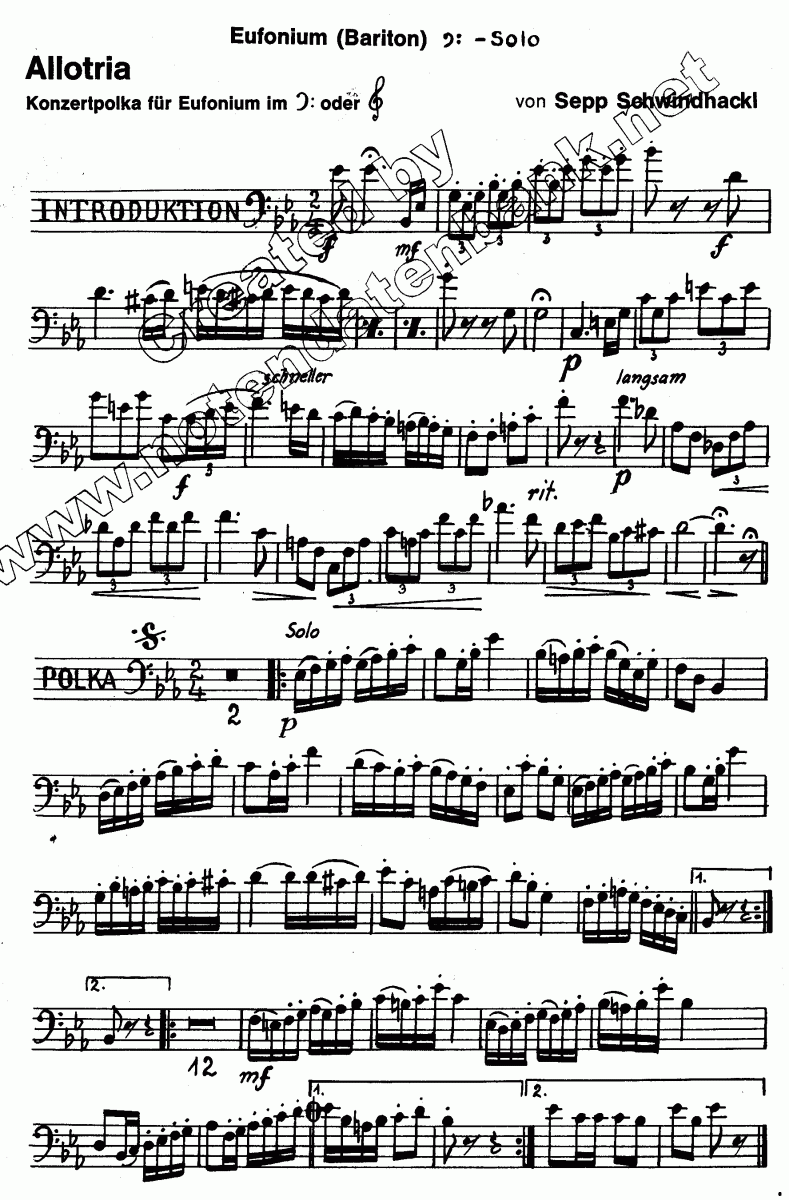 Allotria - Sample sheet music