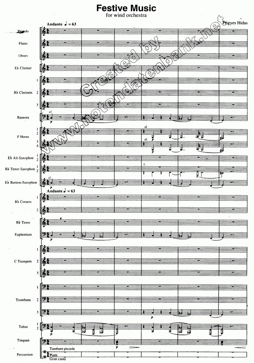 Festive Music - Sample sheet music