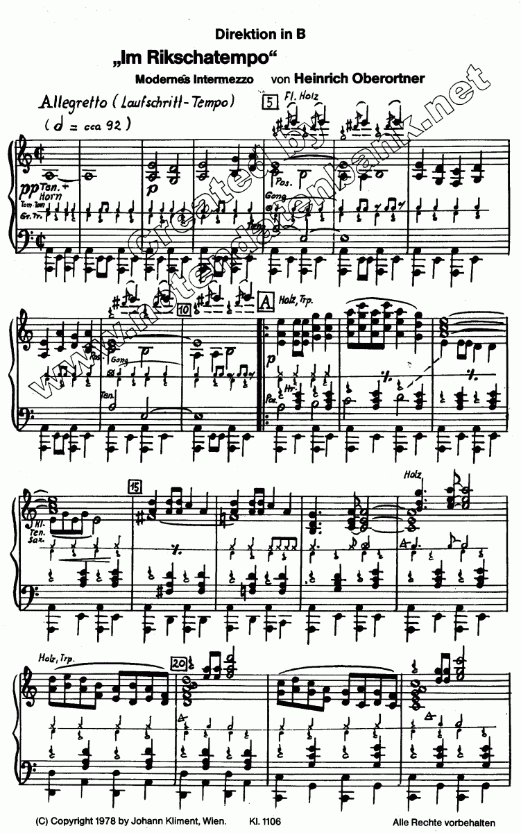 Im Rikschatempo - Sample sheet music