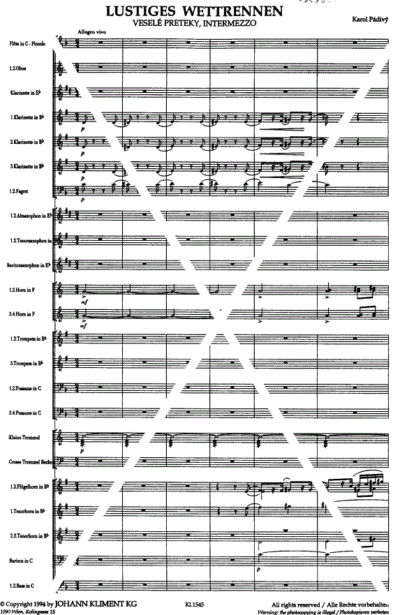 Lustiges Wettrennen (Vesele Preteky) - Sample sheet music