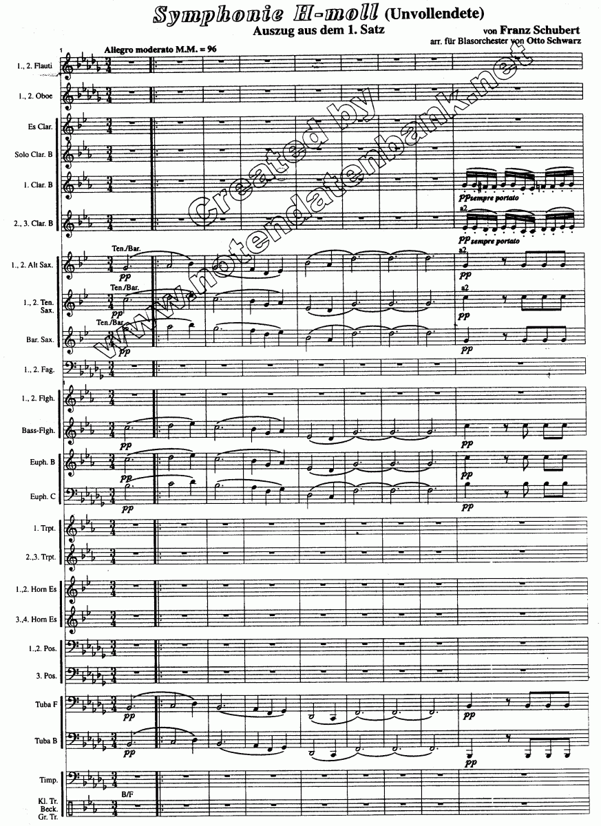 Symphonie h-Moll (Die Unvollendete) - Sample sheet music