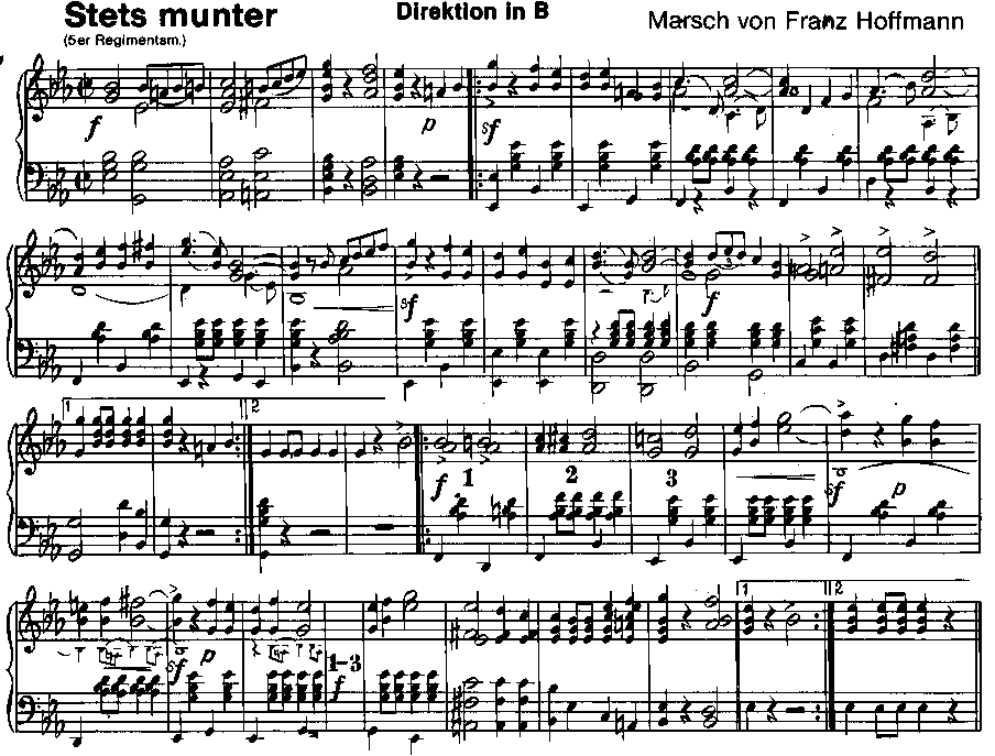 Stets munter (5er Regimentsmarsch) - Sample sheet music