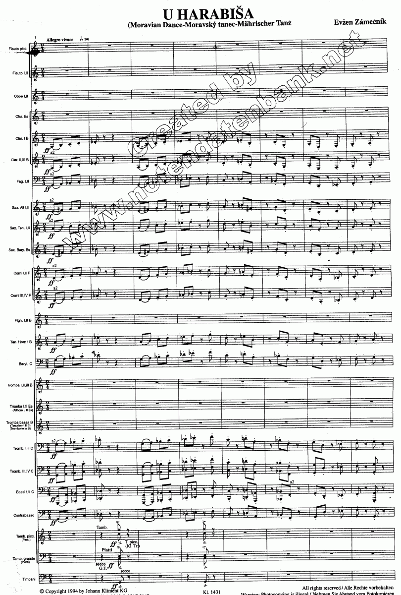 Zum Harabisch (U Harabisa) - Sample sheet music
